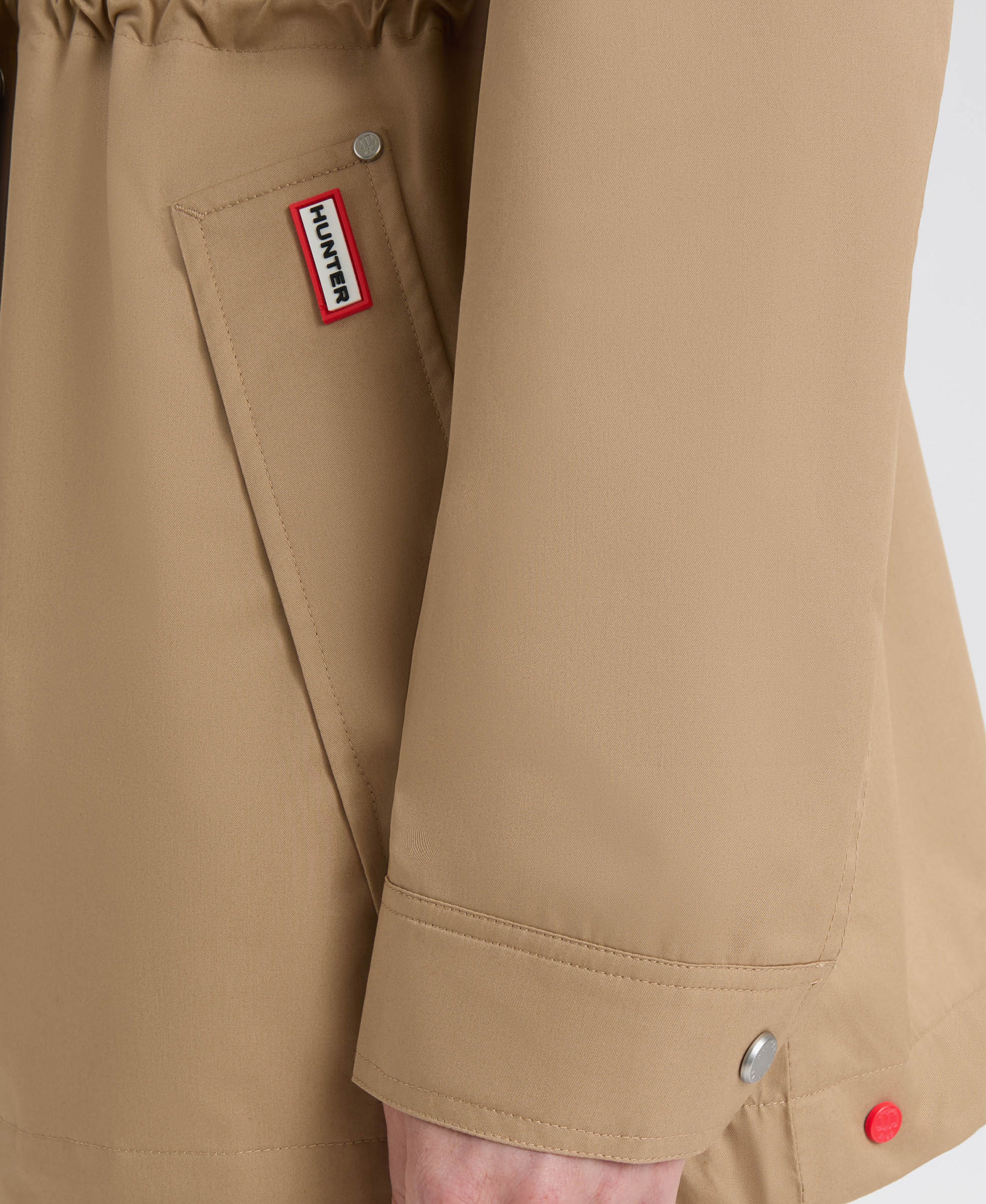 HUNTER WOMEN ADELA COTTON CANVAS RAIN JACKET 263 BRITISH TAN