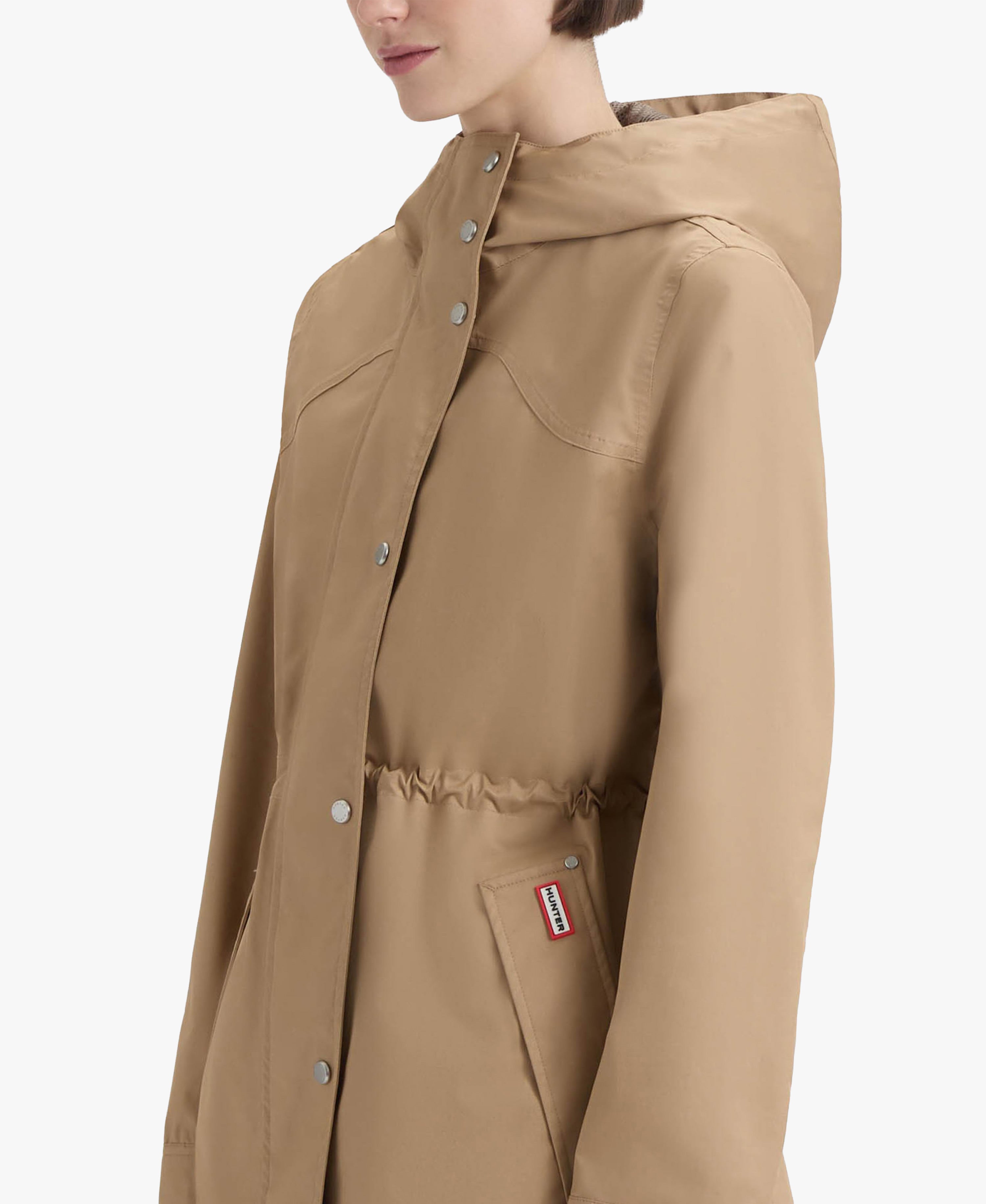 HUNTER WOMEN ADELA COTTON CANVAS RAIN JACKET 263 BRITISH TAN
