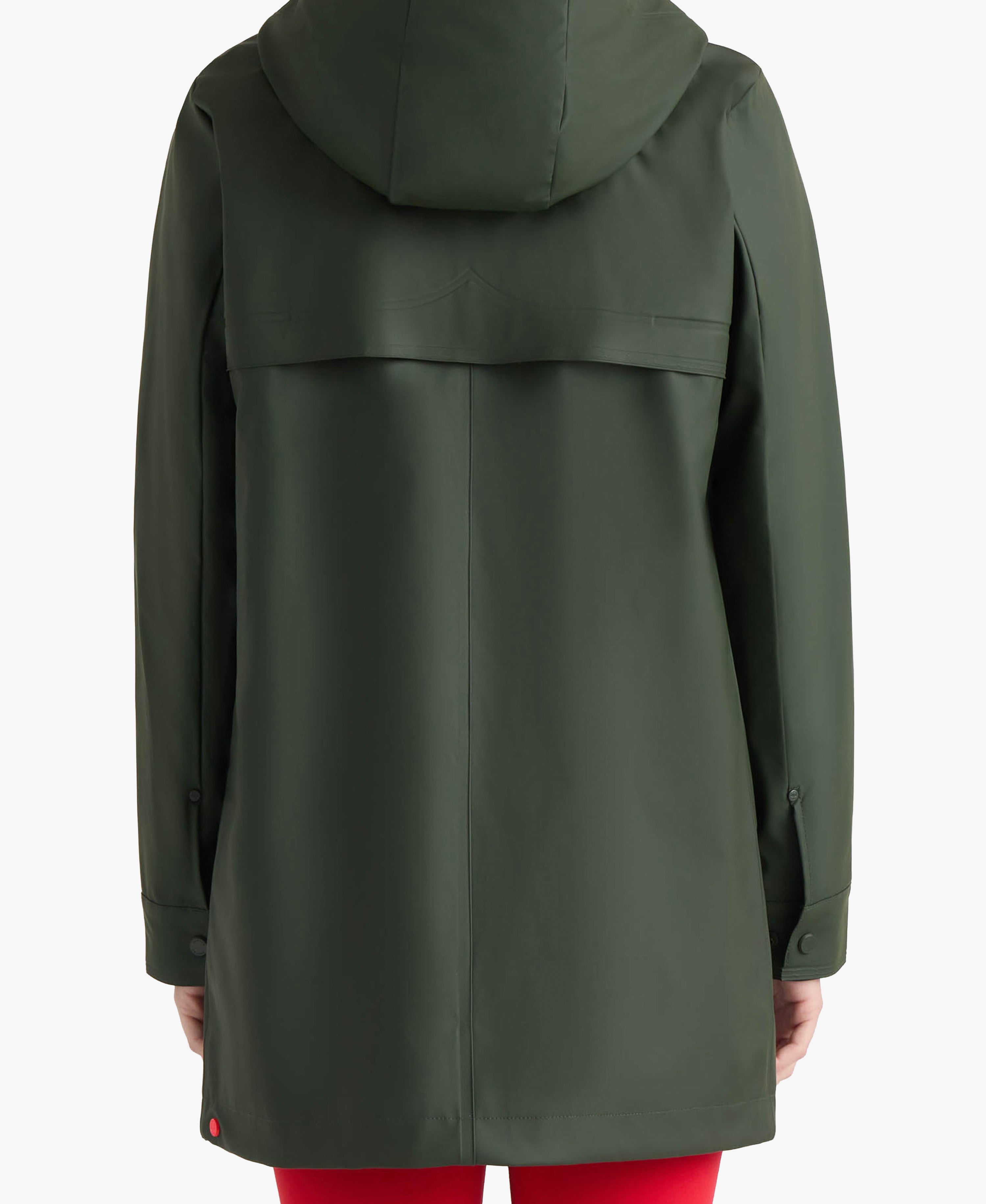 HUNTER WOMEN ACACIA RUBBERIZED RAIN JACKET 361 HUNTER GREEN