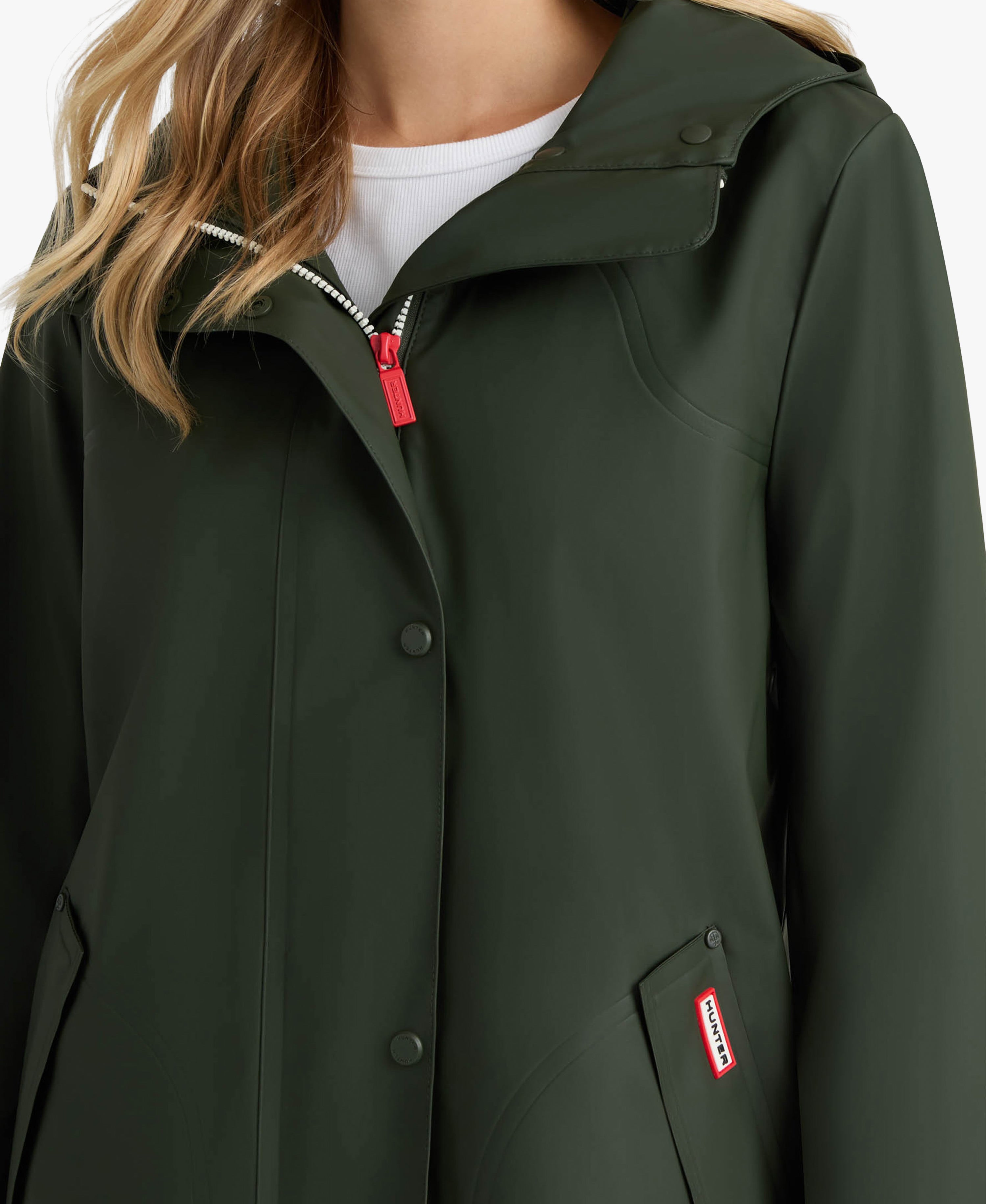 HUNTER WOMEN ACACIA RUBBERIZED RAIN JACKET 361 HUNTER GREEN