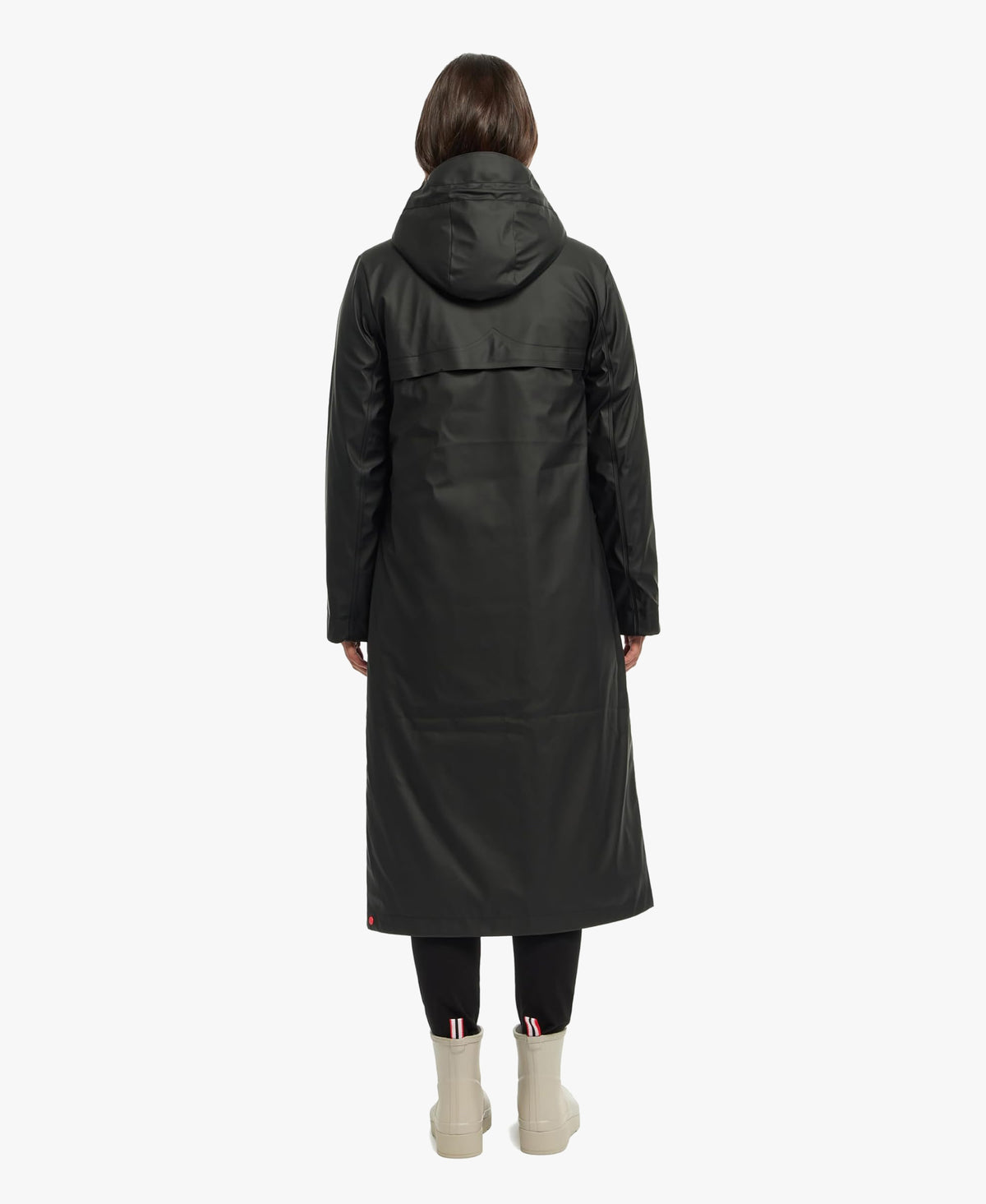 HUNTER WOMEN SAMMY RUBBERIZED LONG PADDED RAIN COAT 001 BLACK
