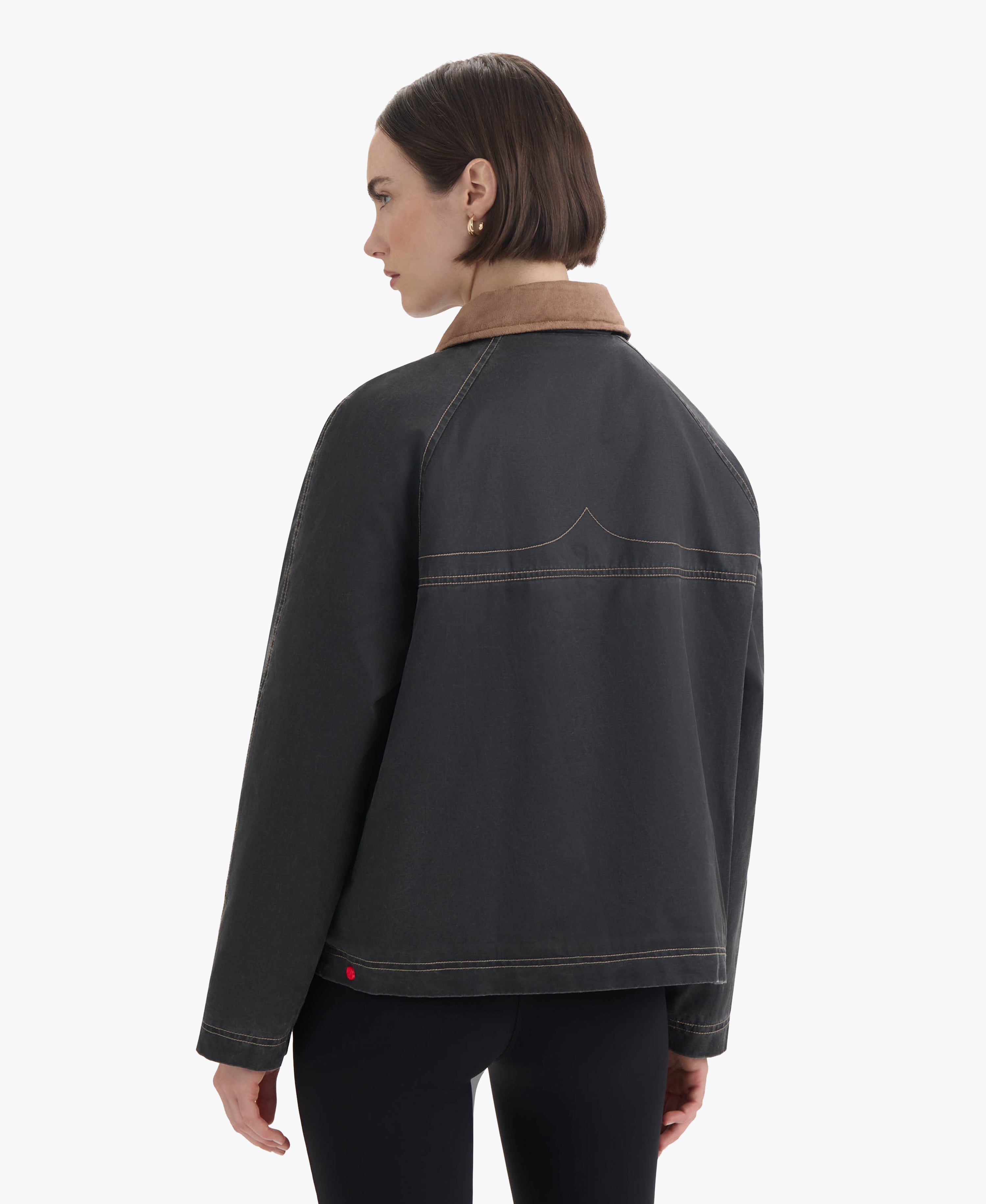 HUNTER WOMEN BEX WASHED WAX HUNTING JACKET 001 BLACK