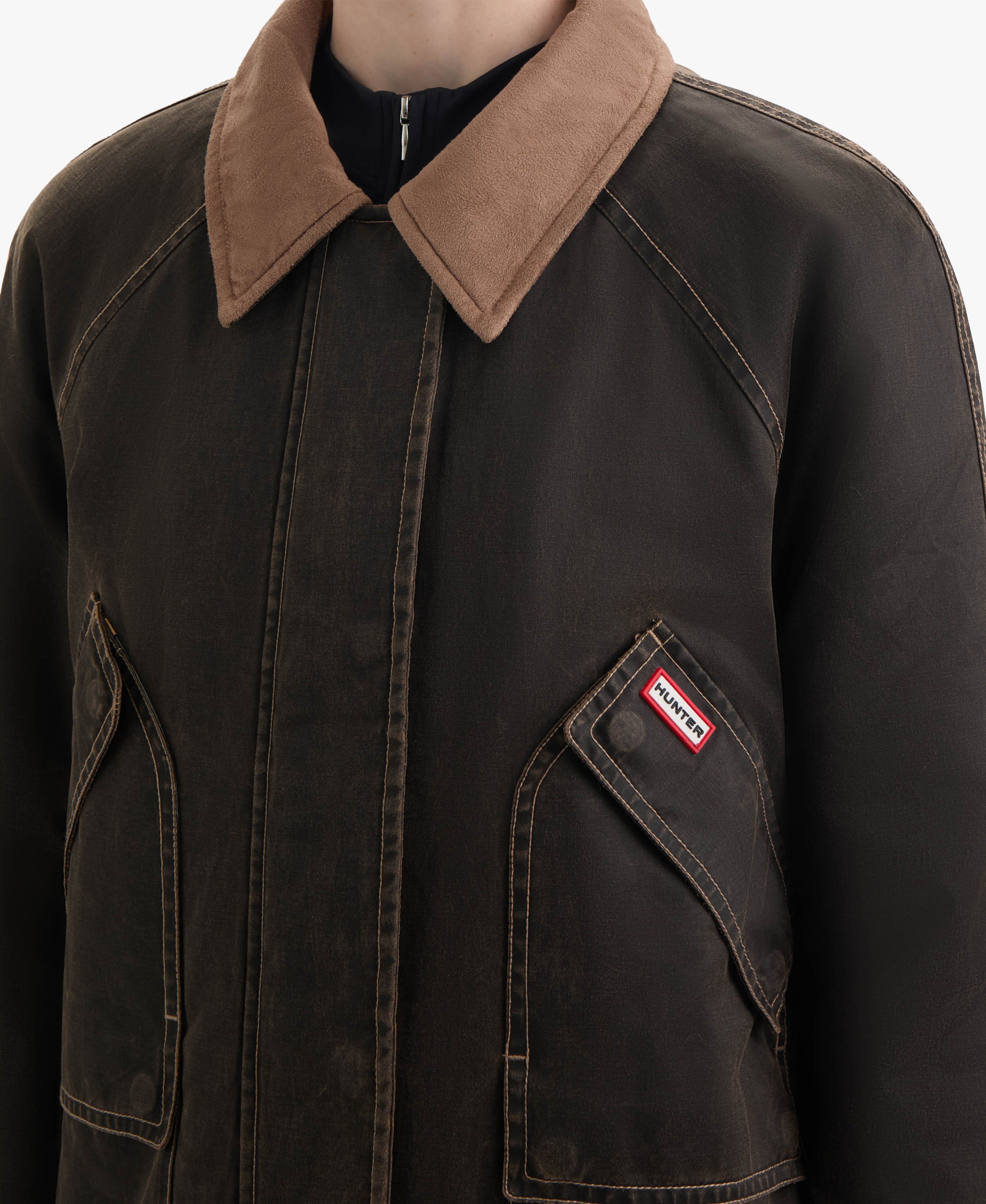 HUNTER WOMEN BEX WASHED WAX HUNTING JACKET 216 COFFEE