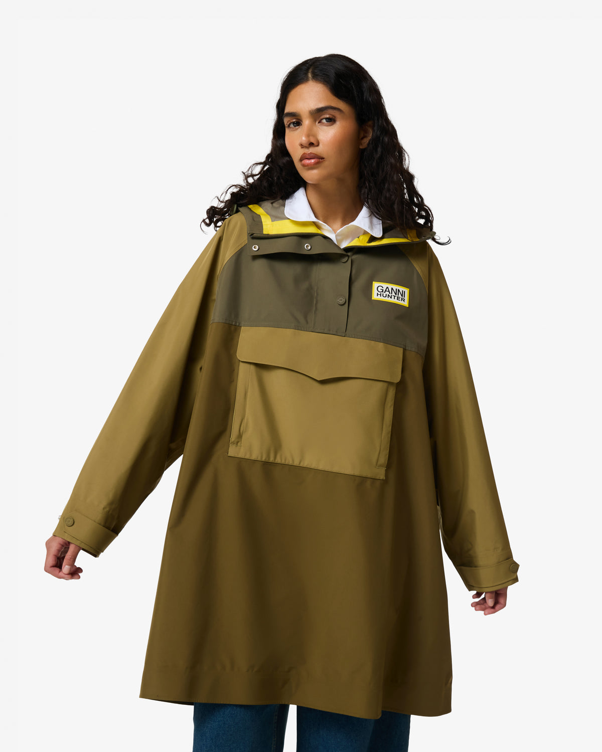 HUNTER WOMEN GANNI X HUNTER WATERPROOF PONCHO GANNI GREEN