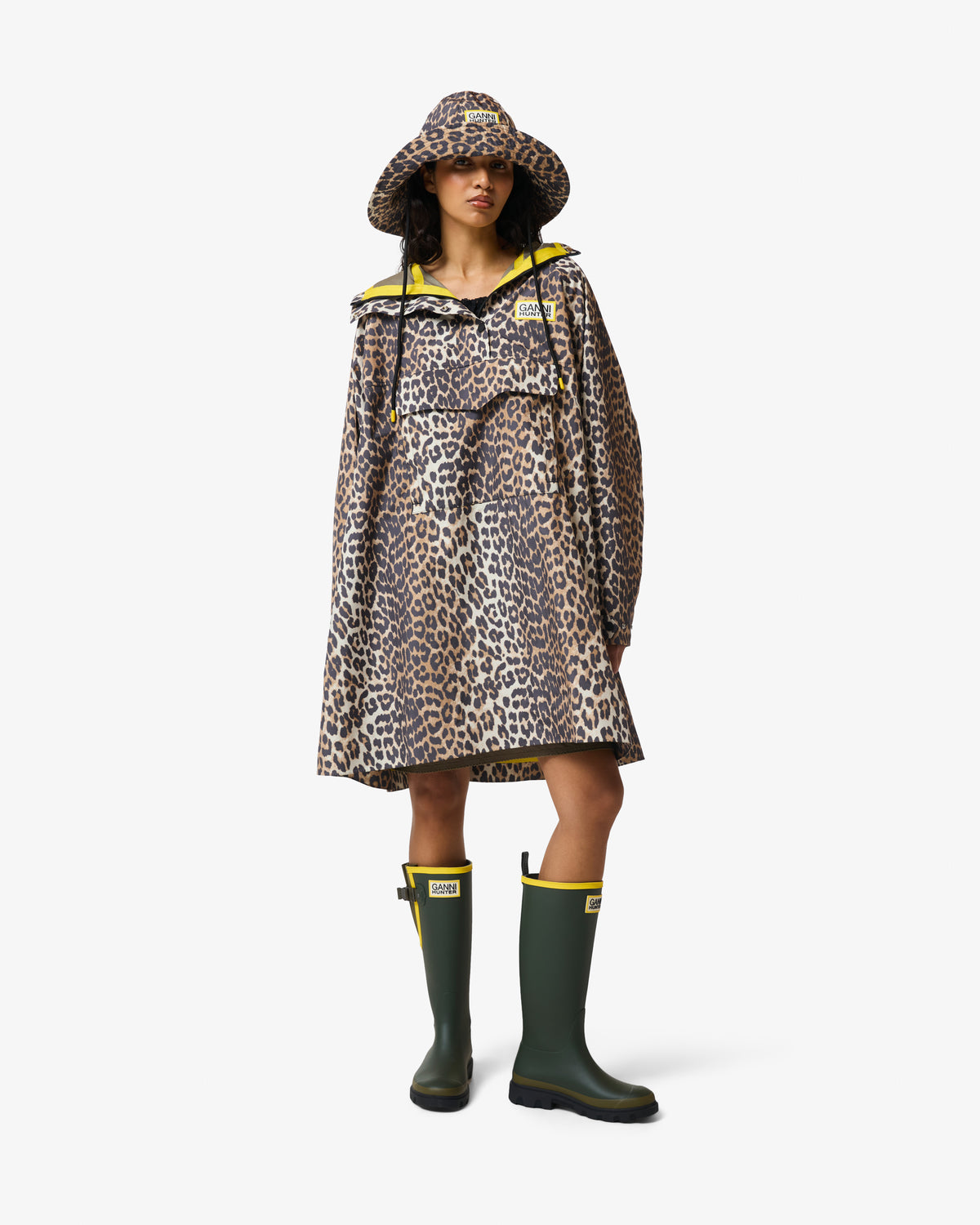 HUNTER WOMEN GANNI X HUNTER WATERPROOF PONCHO GANNI LEOPARD