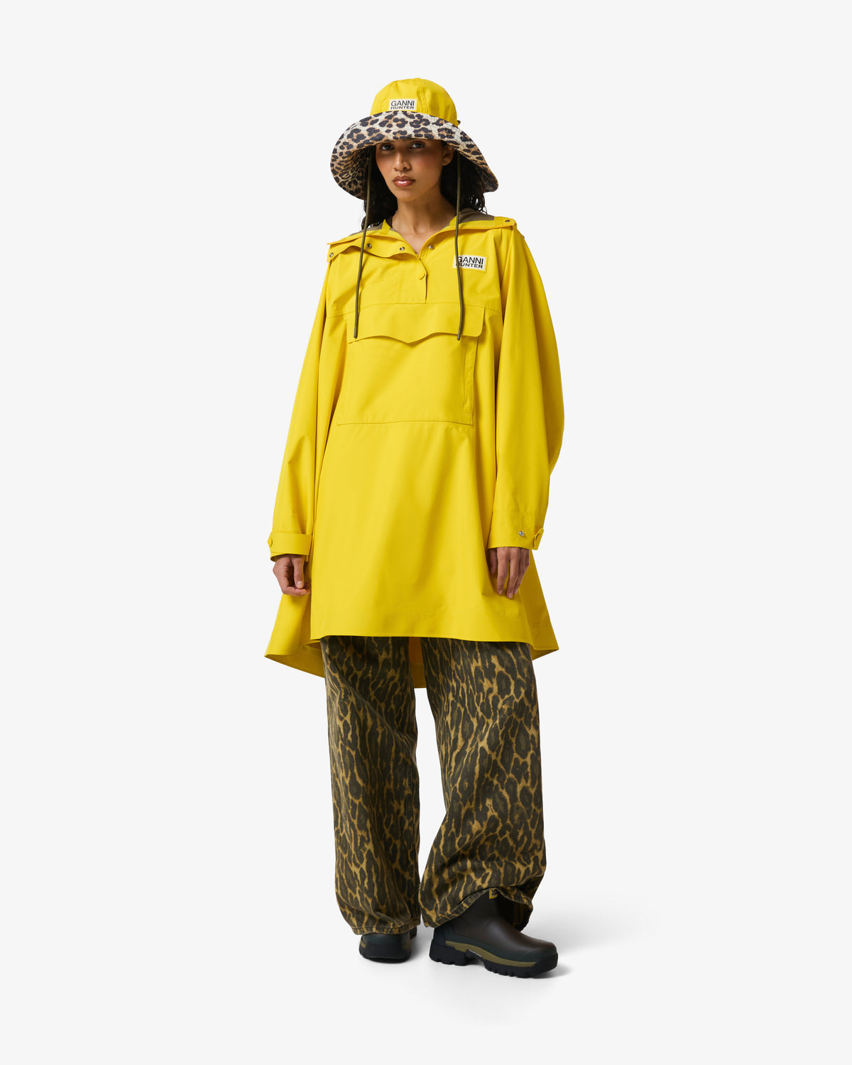 HUNTER WOMEN GANNI X HUNTER WATERPROOF PONCHO LEMON