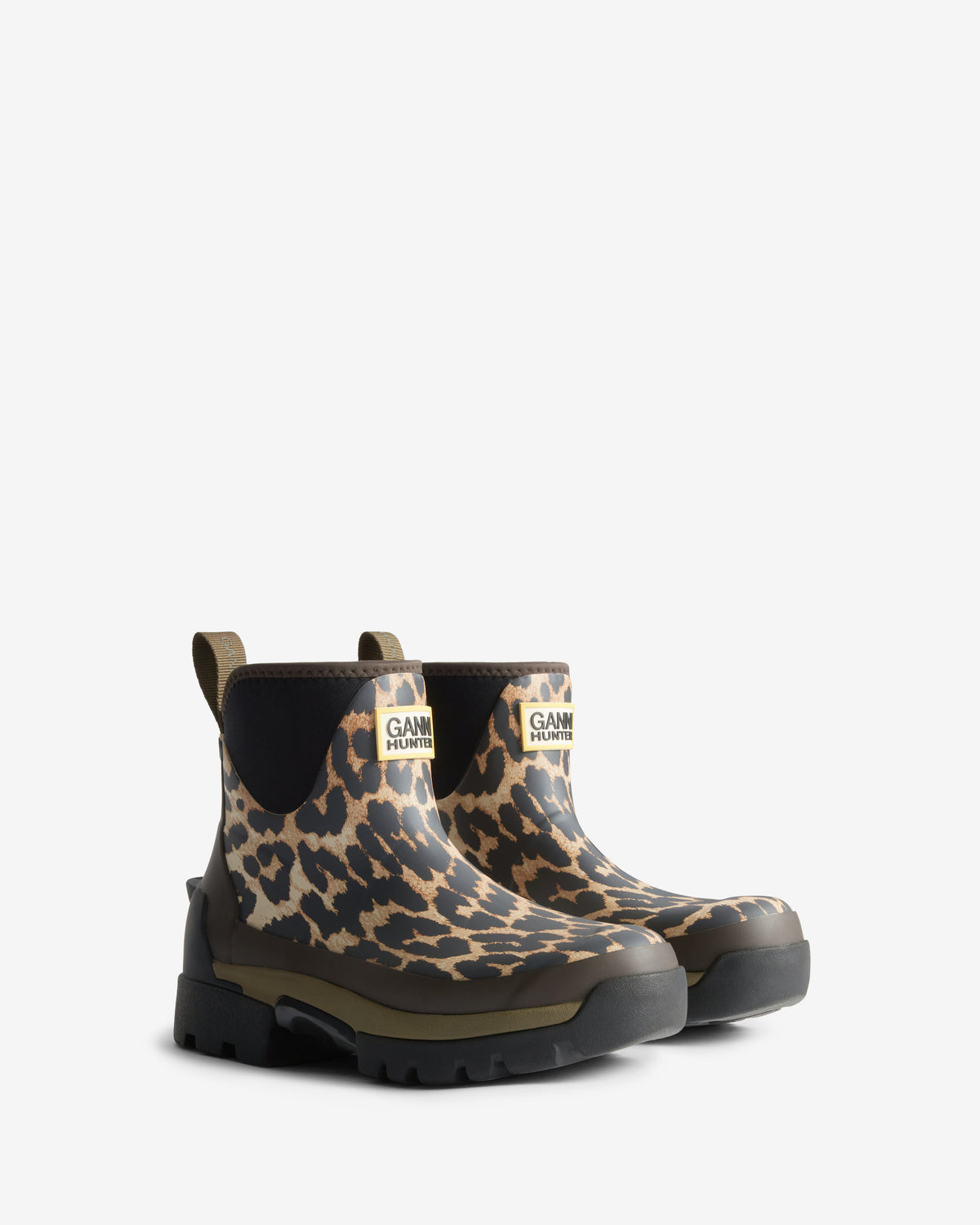 HUNTER WOMEN GANNI X HUNTER BALMORAL ANKLE BOOT LEOPARD PRINT/ BLACK