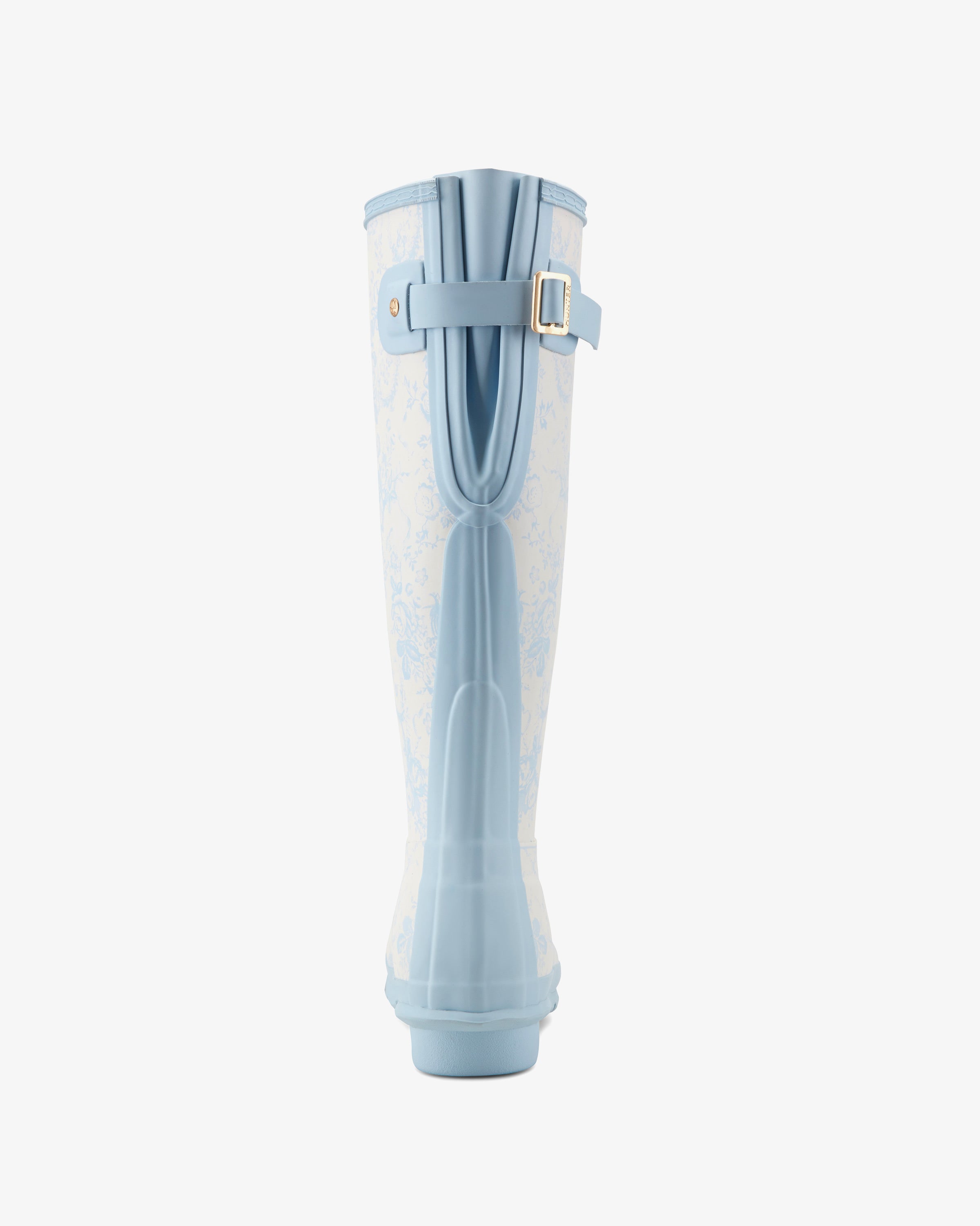 HUNTER WOMEN WOMENS ORIGINAL TALL BACK ADJUSTABLE BOOT LOVE SHACK FANCY OFF WHITE MULTI/BABY BLUE/TOSC
