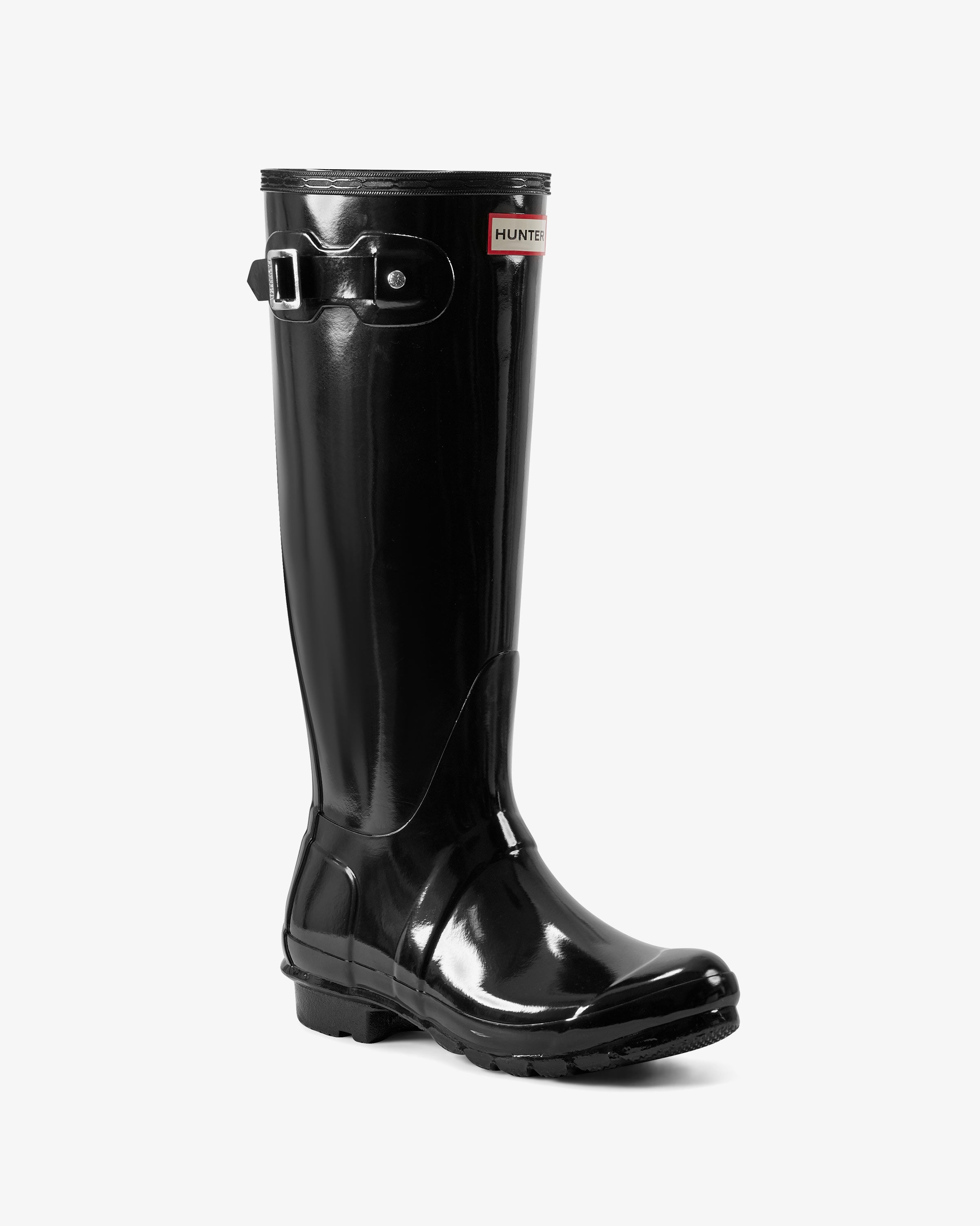 HUNTER WOMEN WOMENS ORIGINAL TALL GLOSS BOOT BLACK