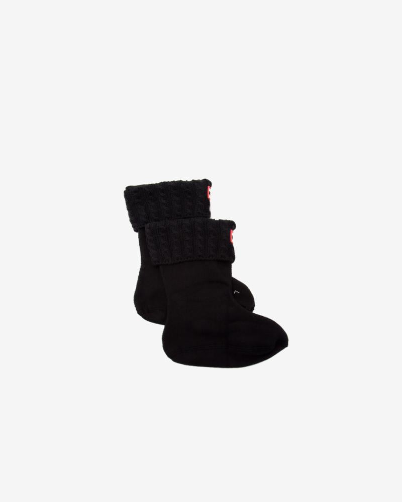 Hunter Kids KIDS RECYCLED MINI CABLE BOOT SOCK BLACK