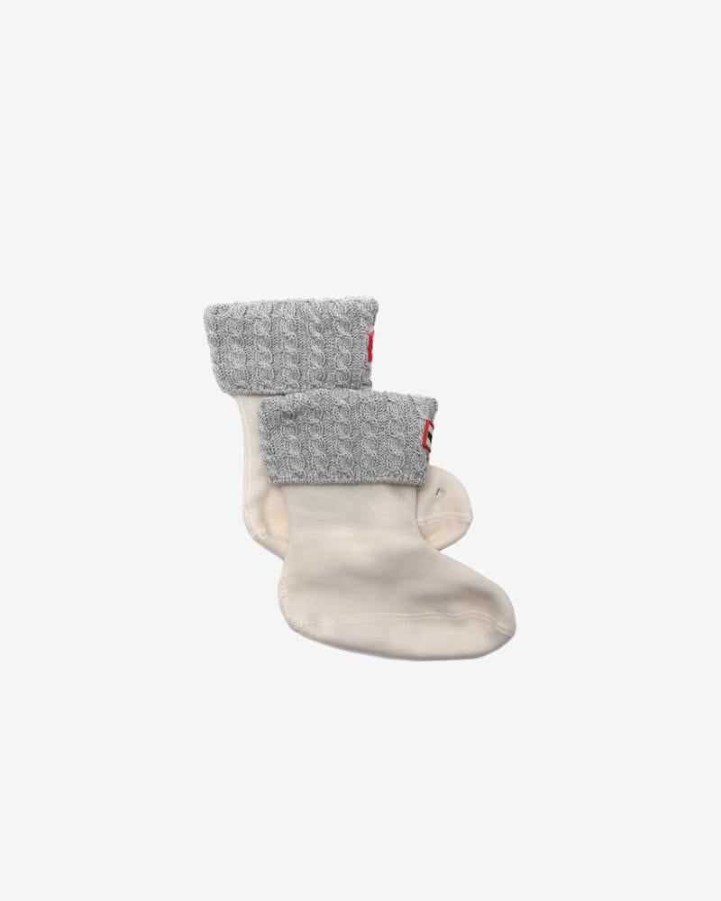 Hunter Kids KIDS RECYCLED MINI CABLE BOOT SOCK HUNTER WHITE/PALE GREY