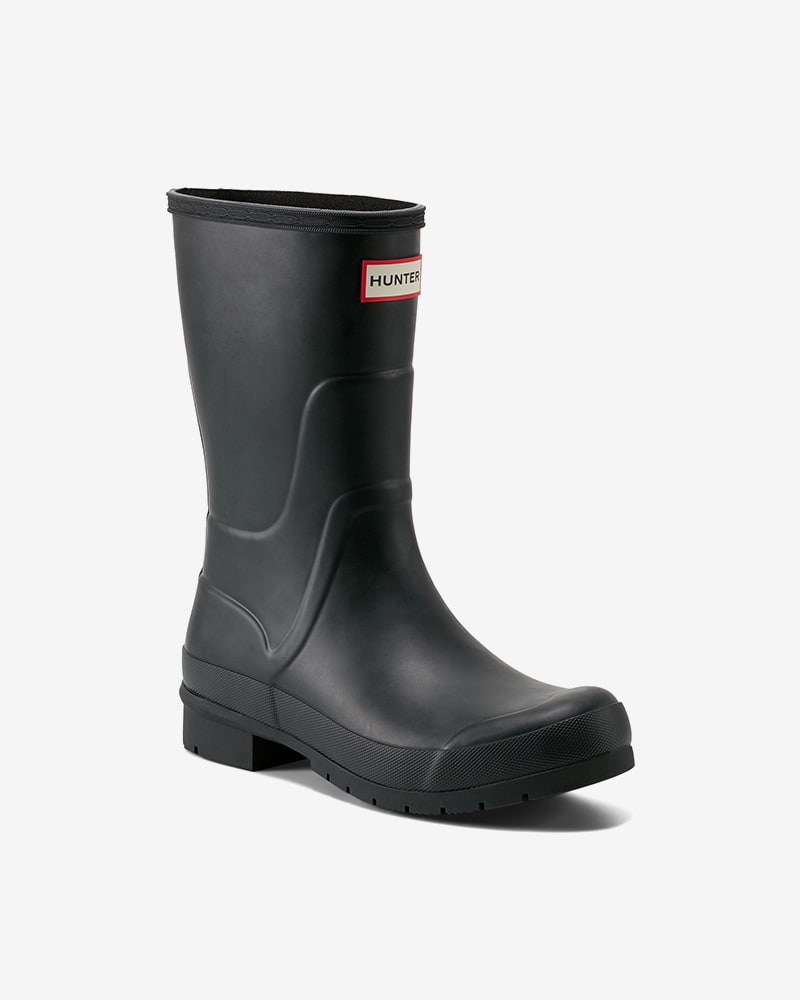 HUNTER WOMEN LIBERTY BOOTIE BLACK/BLACK/NATURAL RUBBER