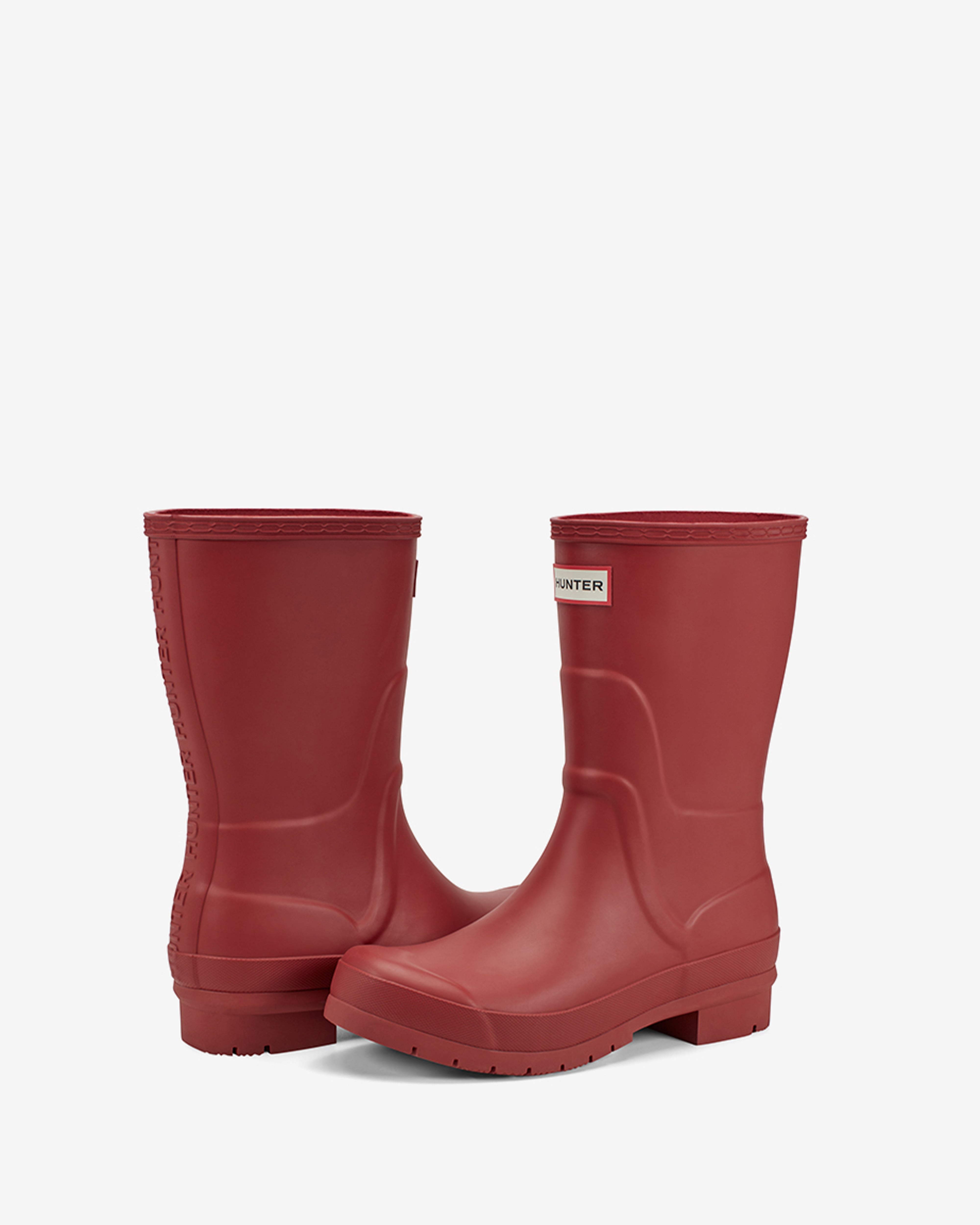 HUNTER WOMEN LIBERTY BOOTIE MILITARY RED/NATURAL RUBBER WP