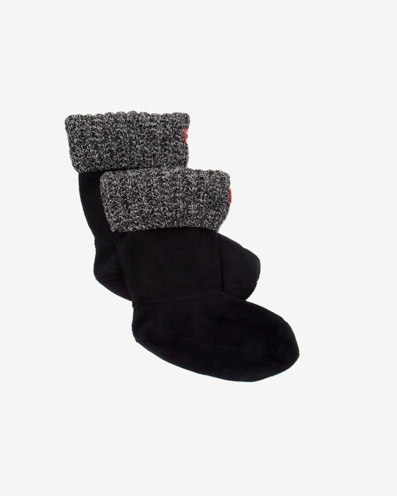 Hunter Women ORIGINAL WAFFLE BOOT SOCK - SHORT BLACK/GREY