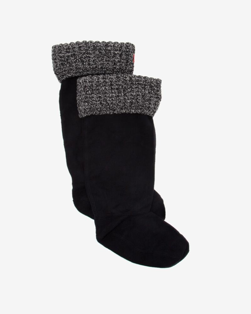 Hunter Women WAFFLE TALL BOOT SOCK BLACK/GREY