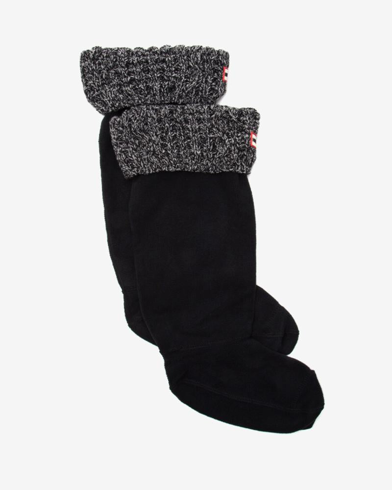 Hunter Women ORIGINAL ROPED BOOT SOCK - TALL BLACK/GREY