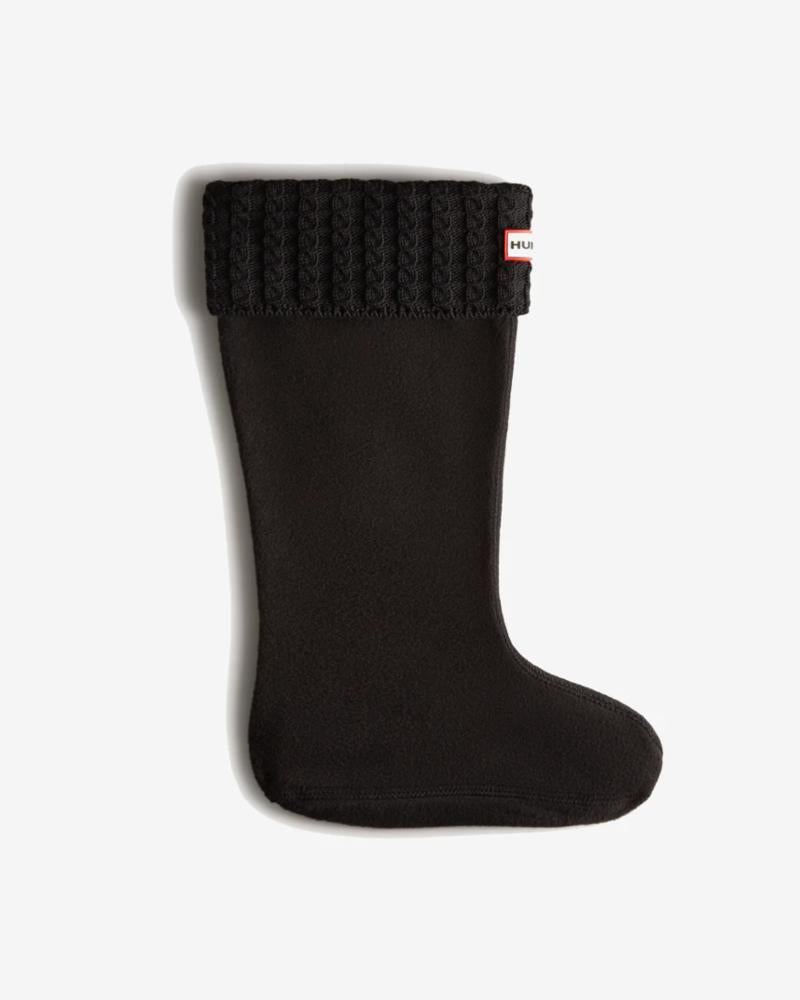 Hunter Women RECYCLED MINI CABLE TALL BOOT SOCK BLACK