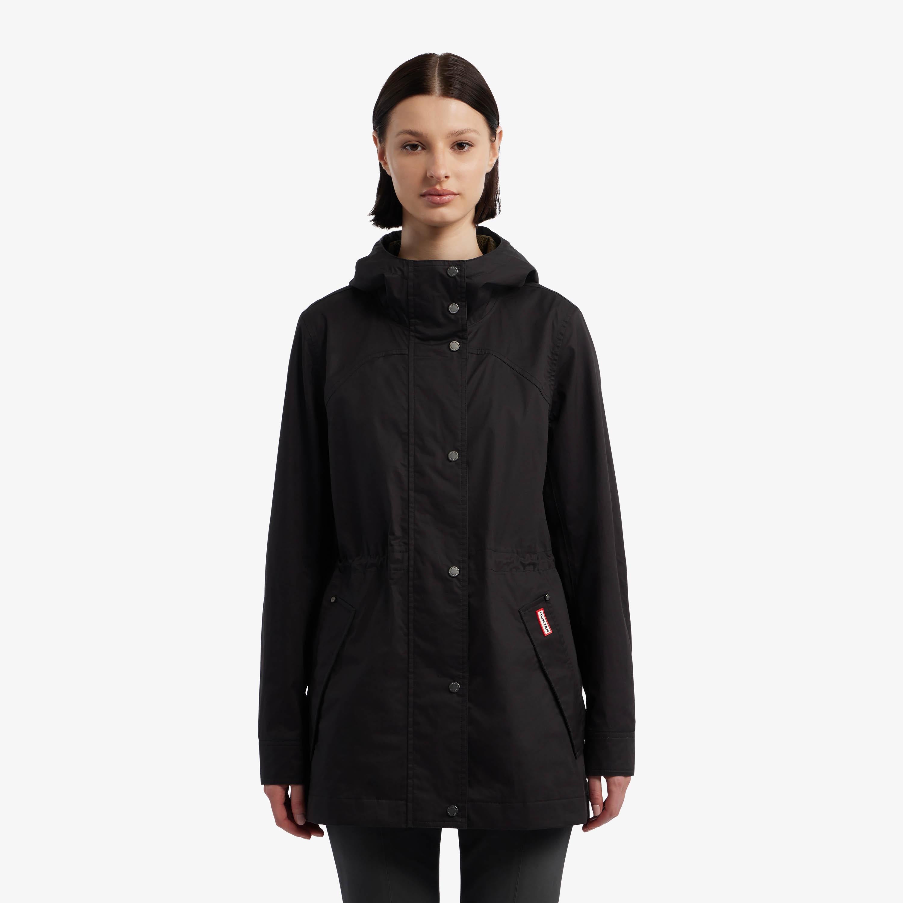 Hunter Women ADELA VESTE DE PLUIE EN TOILE DE COTON NOIRE 