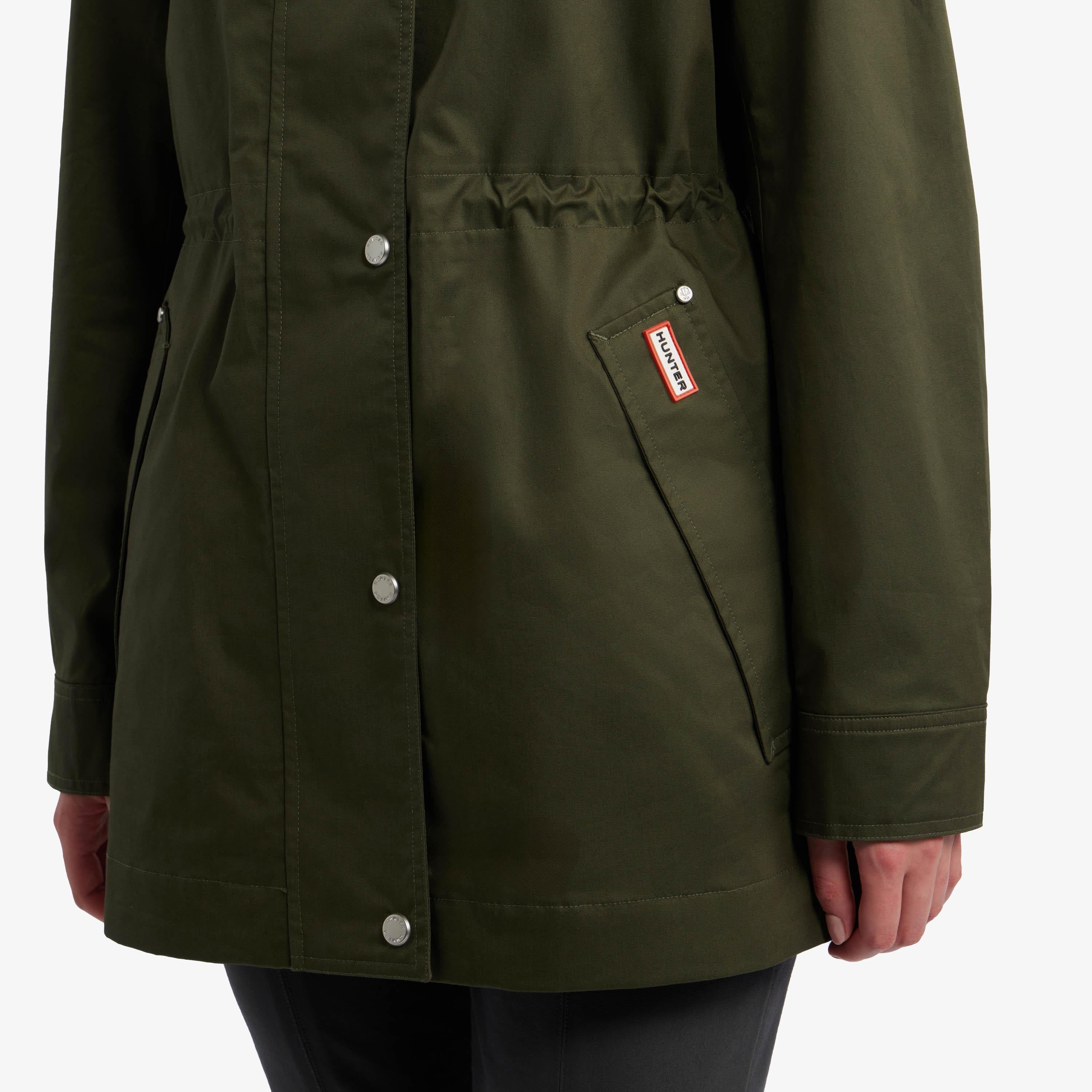 Hunter Women ADELA COTTON CANVAS RAIN JACKET HUNTER GREEN