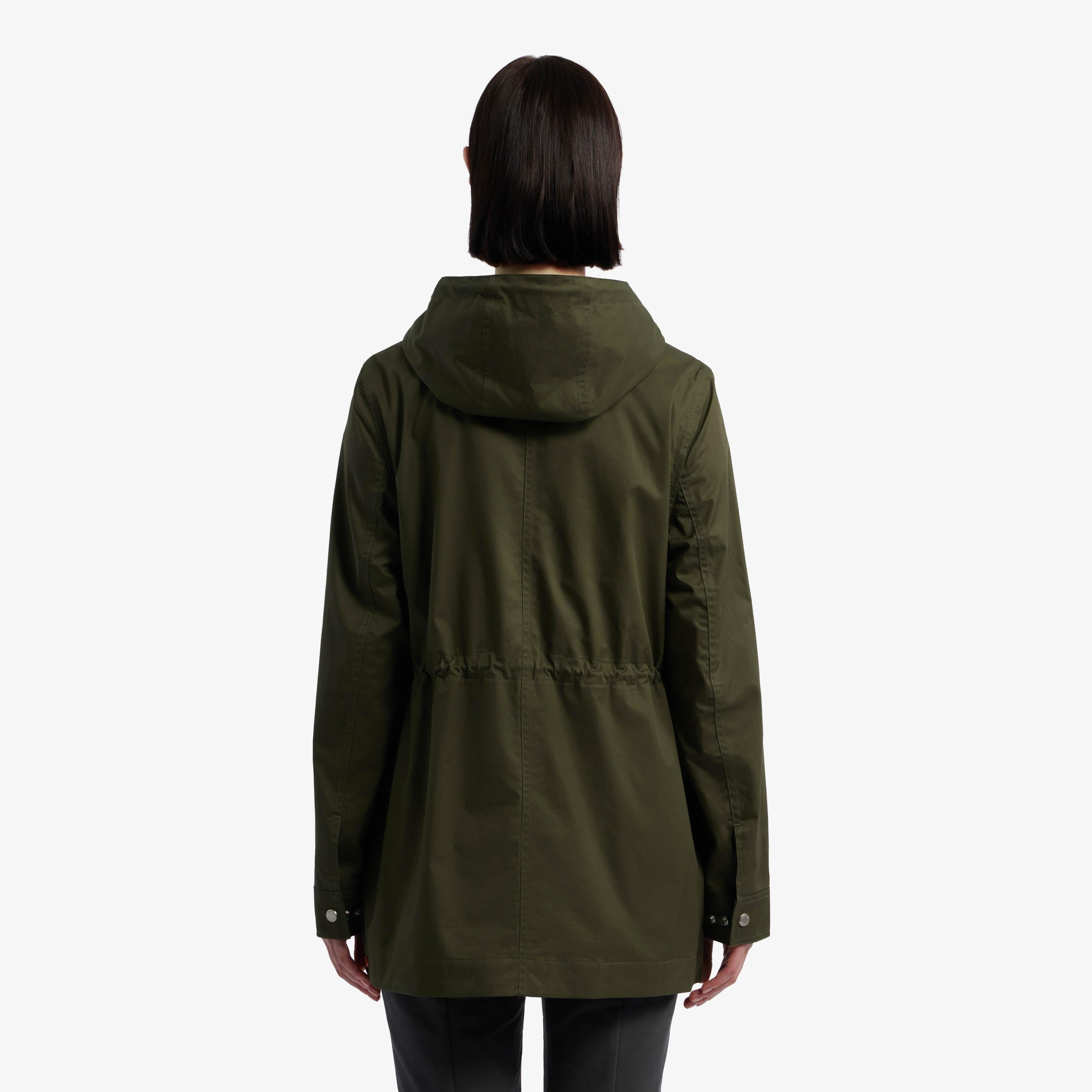 Hunter Women ADELA COTTON CANVAS RAIN JACKET HUNTER GREEN