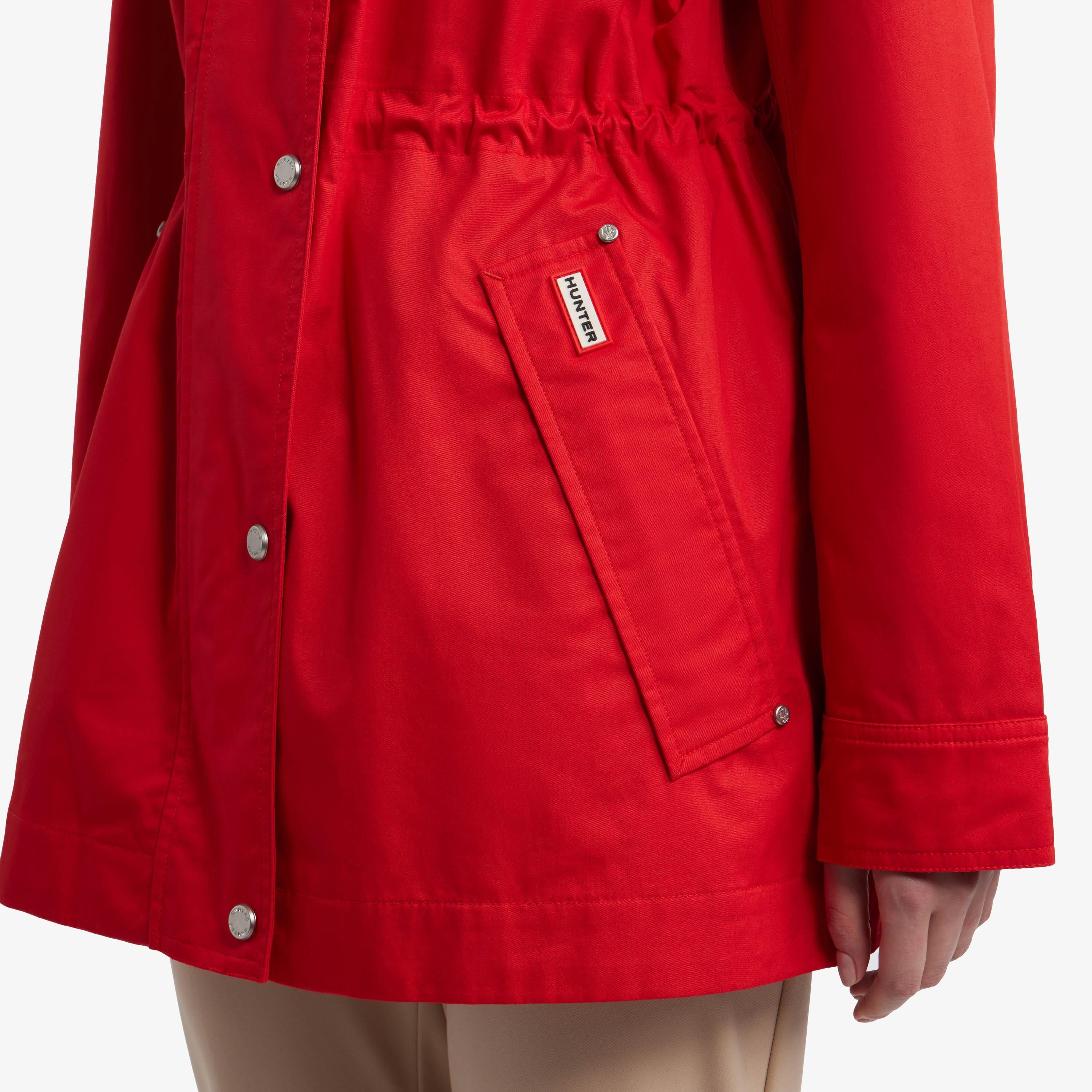 Hunter Women ADELA COTTON CANVAS RAIN JACKET HUNTER RED