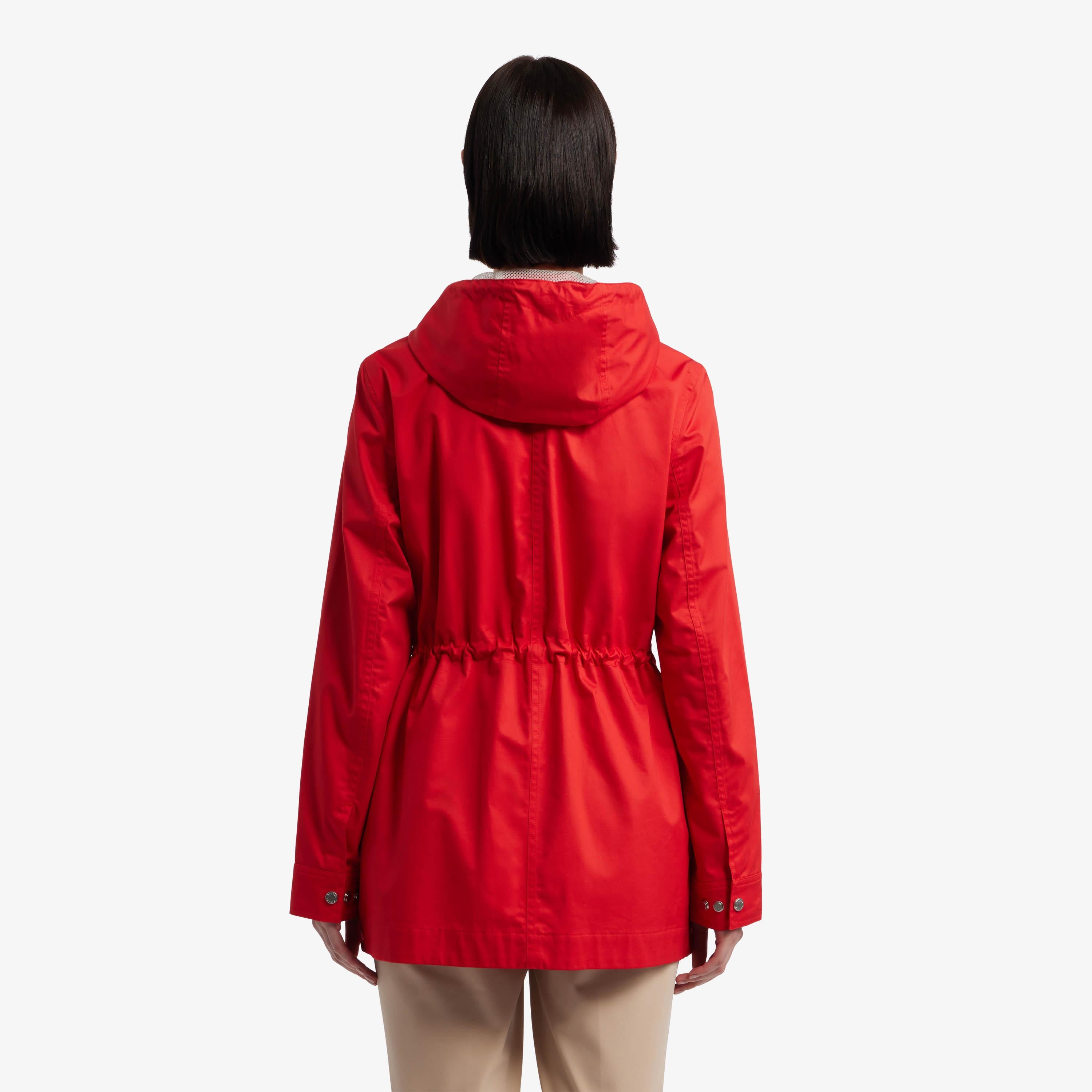 Hunter Women ADELA COTTON CANVAS RAIN JACKET HUNTER RED