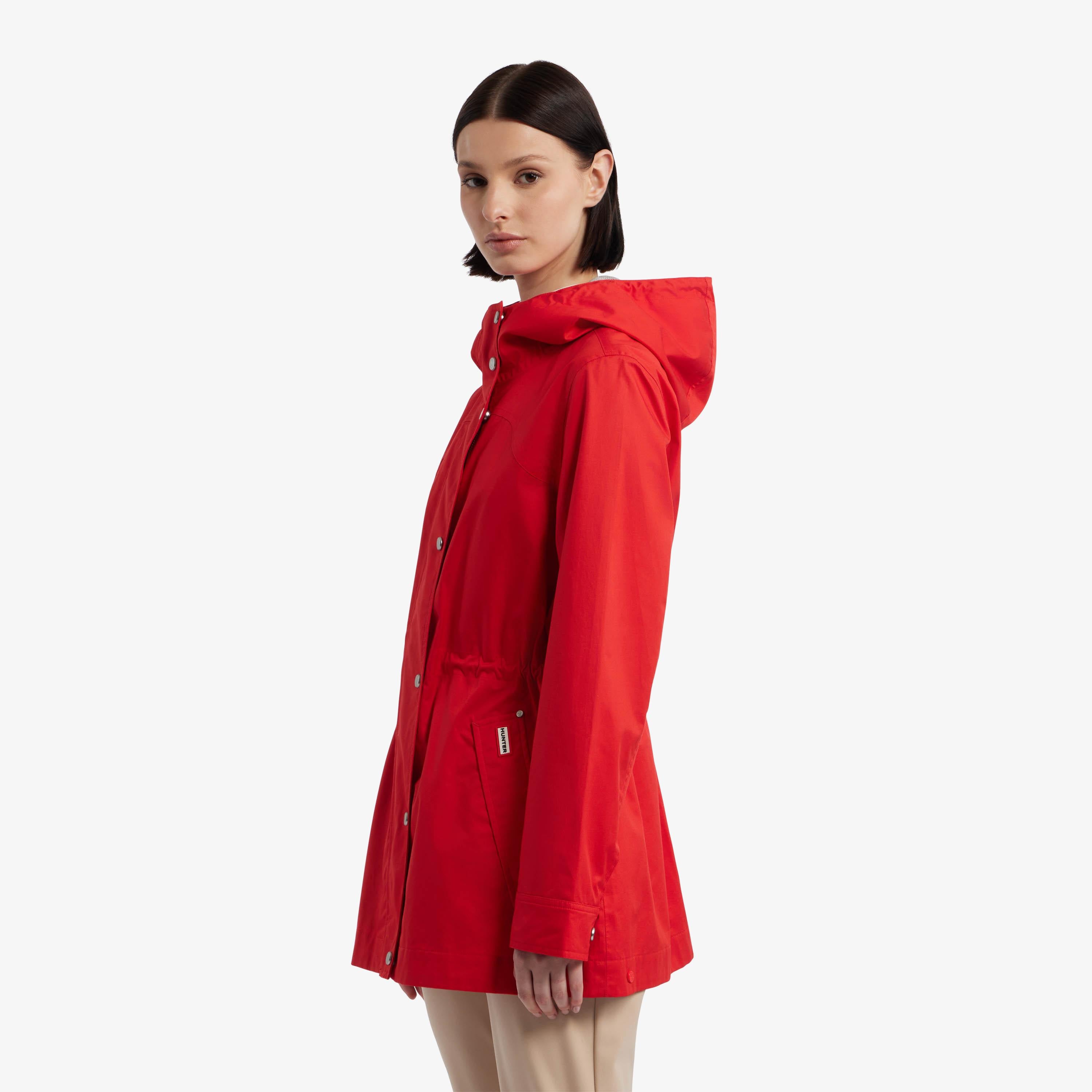 Hunter Women ADELA COTTON CANVAS RAIN JACKET HUNTER RED