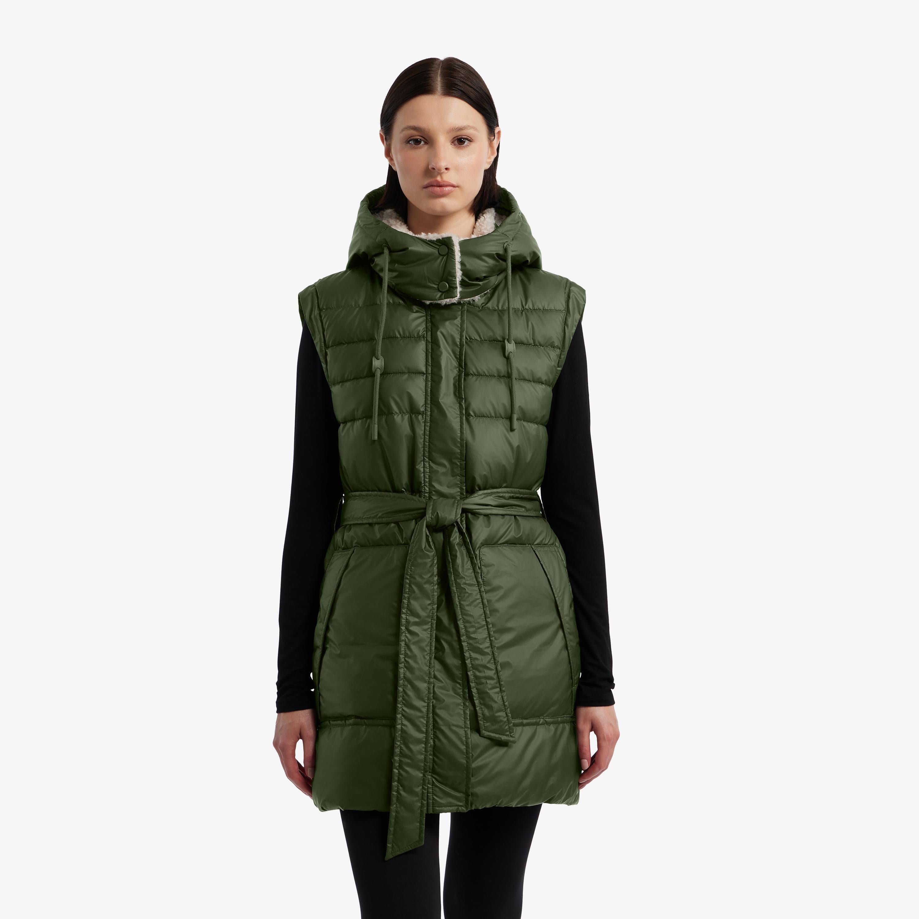 Hunter Women GILET DOUBLÉ EN MARSHMALLOW DOBY HUNTER VERT