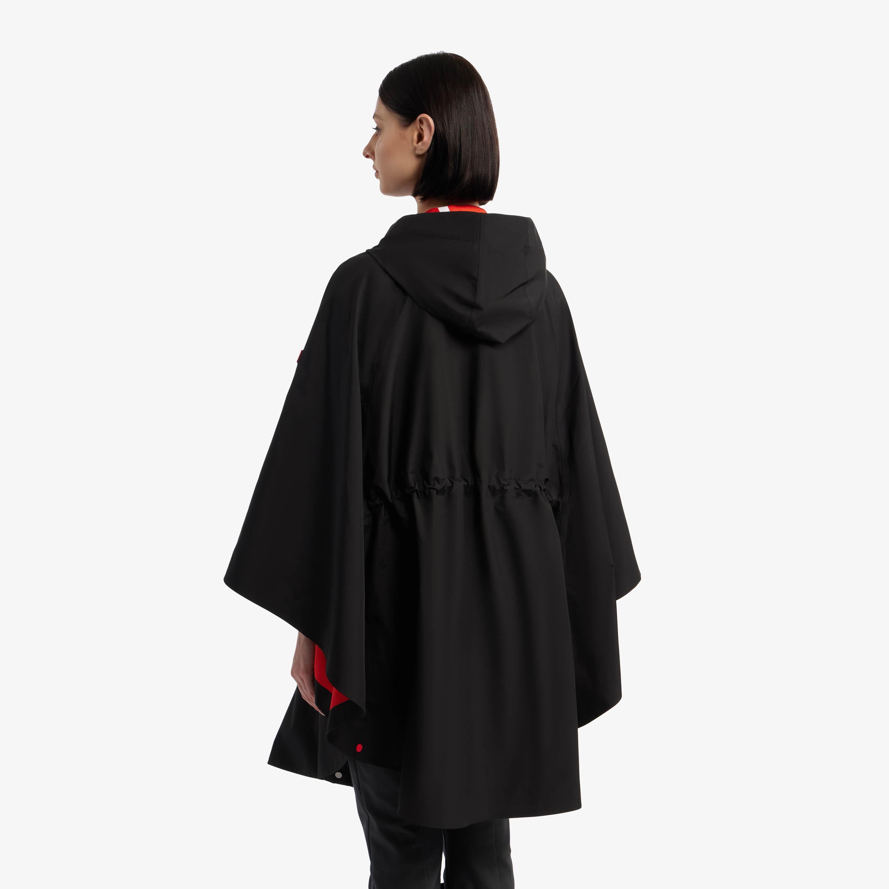 Hunter Women ROSE RAIN BONDED NOVELTY CAPE BLACK