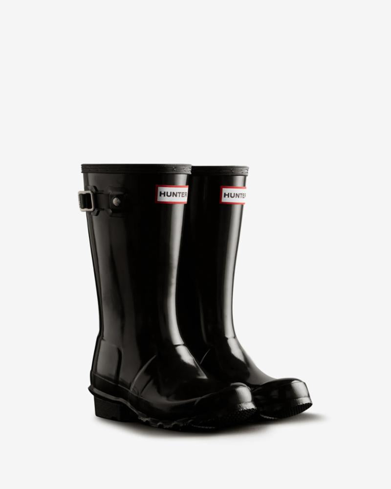 Hunter Black Original Kids Gloss Rain Boot