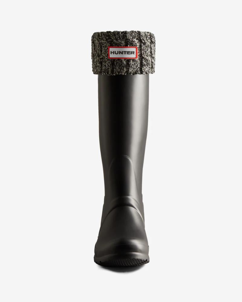 Hunter Women RECYCLED 6 STITCH CABLE TALL BOOT S BLACK/GREY
