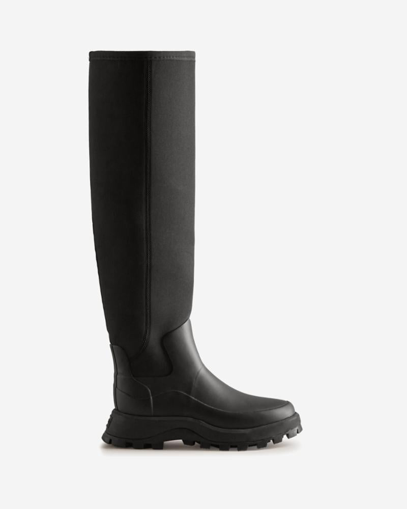 Hunter Women RECYCLED MINI CABLE TALL BOOT SOCK BLACK